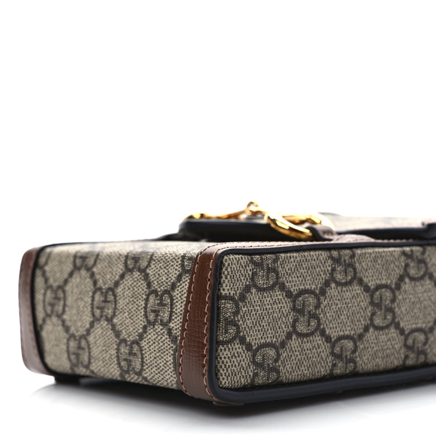 Gucci GG Supreme Monogram Mini Horsebit 1955 Crossbody Bag Beige Brown Sugar 9 of 9