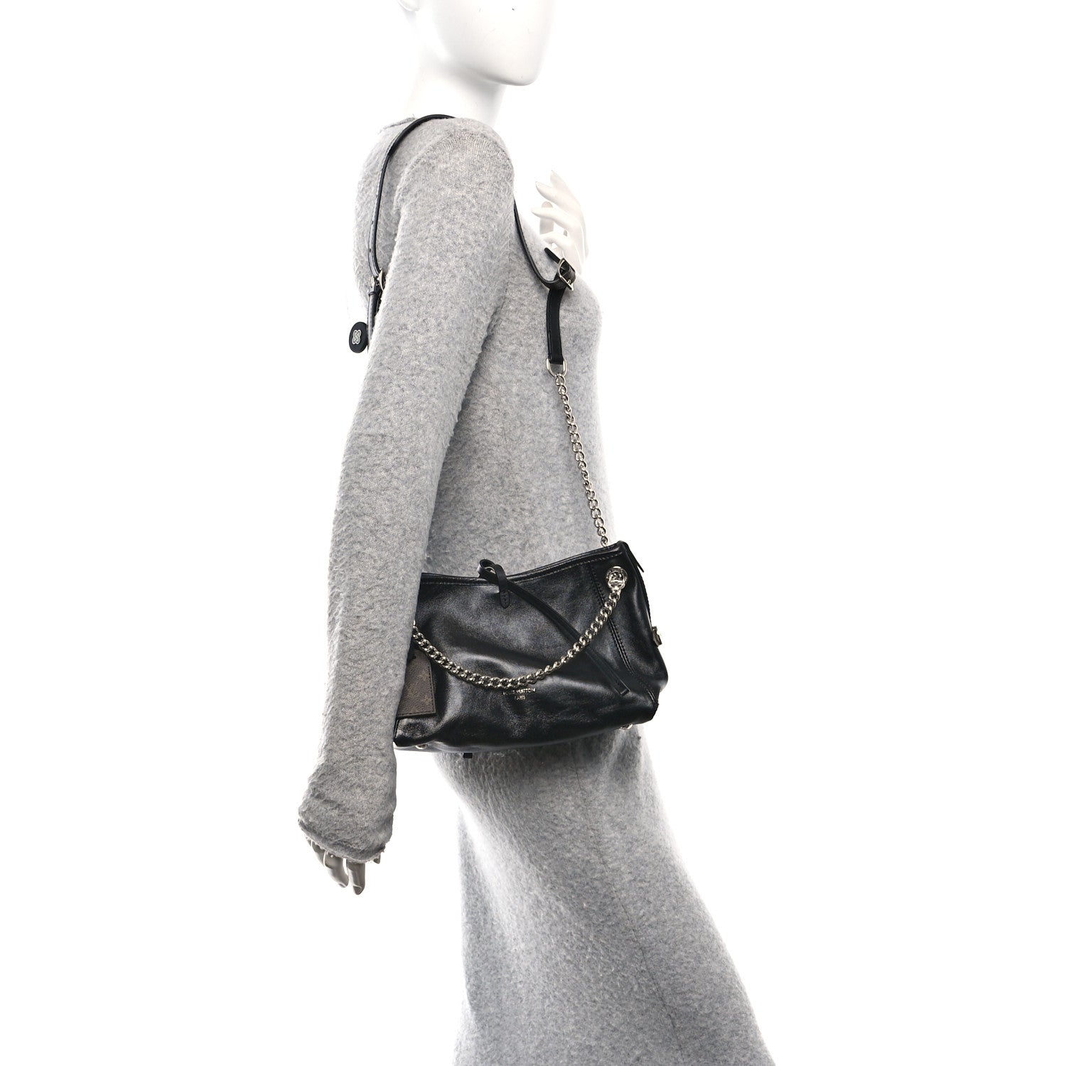 Louis Vuitton Lambskin CarryAll Vibe BB Black 2 of 9