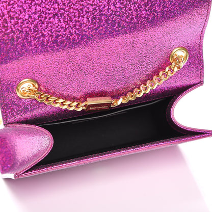 Saint Laurent Metallic Calfskin Small Classic Monogram Kate Satchel Fuchsia 5 of 7