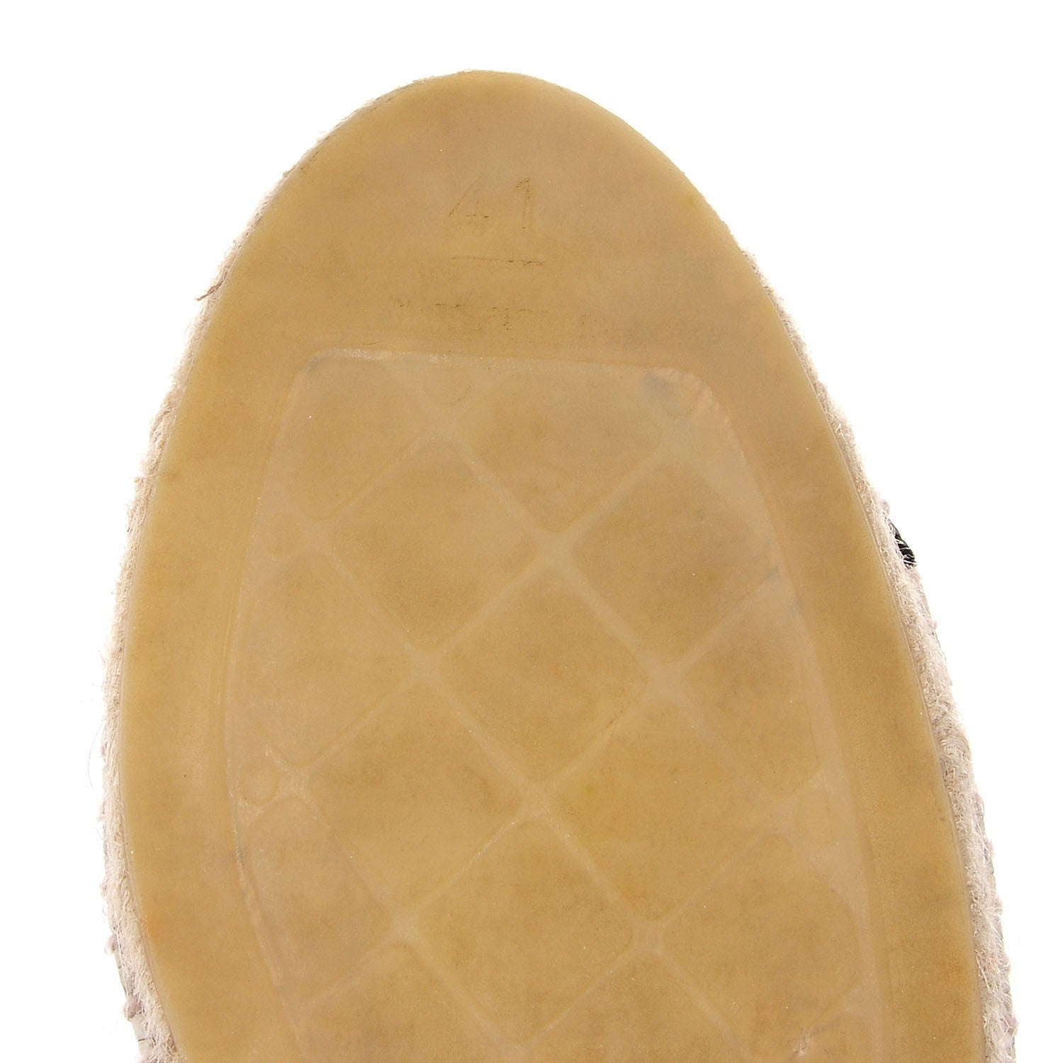 Chanel Crackled Leather Espadrilles 41 Beige Black 6 of 7