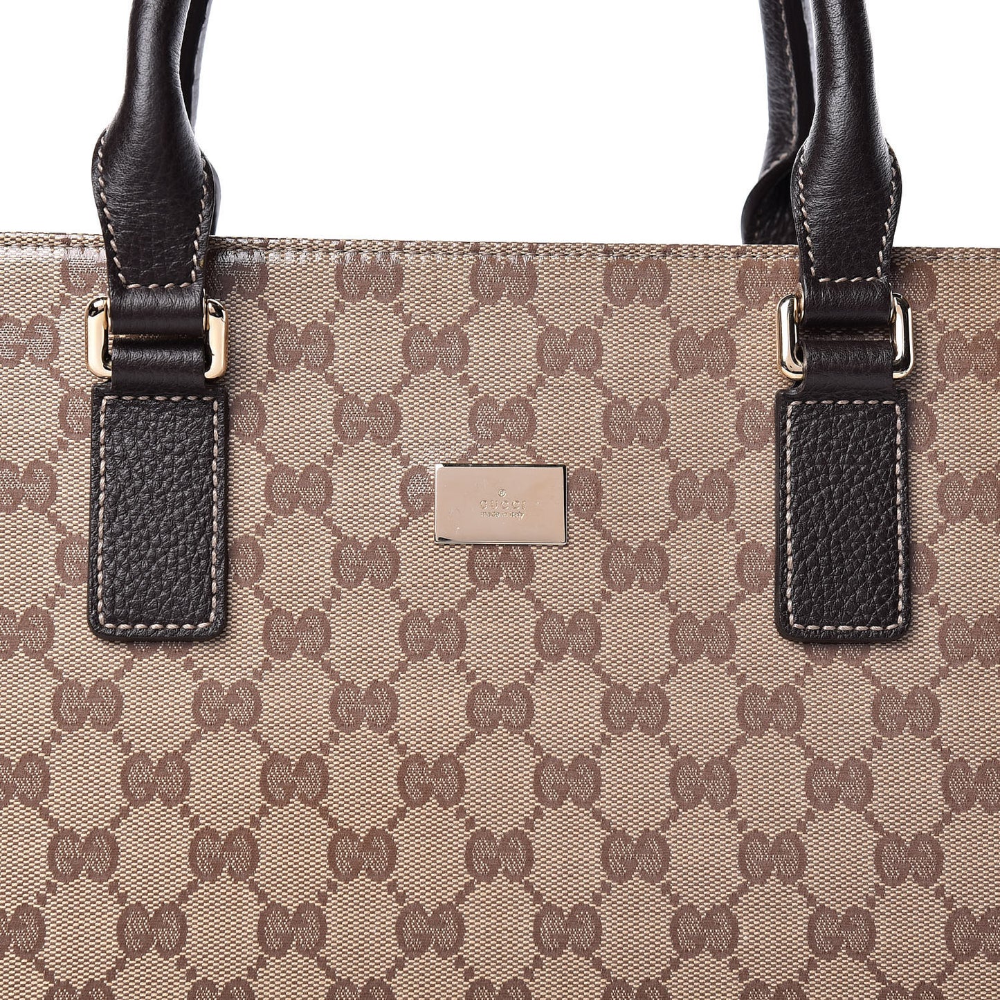 Crystal Monogram Large Tote Brown