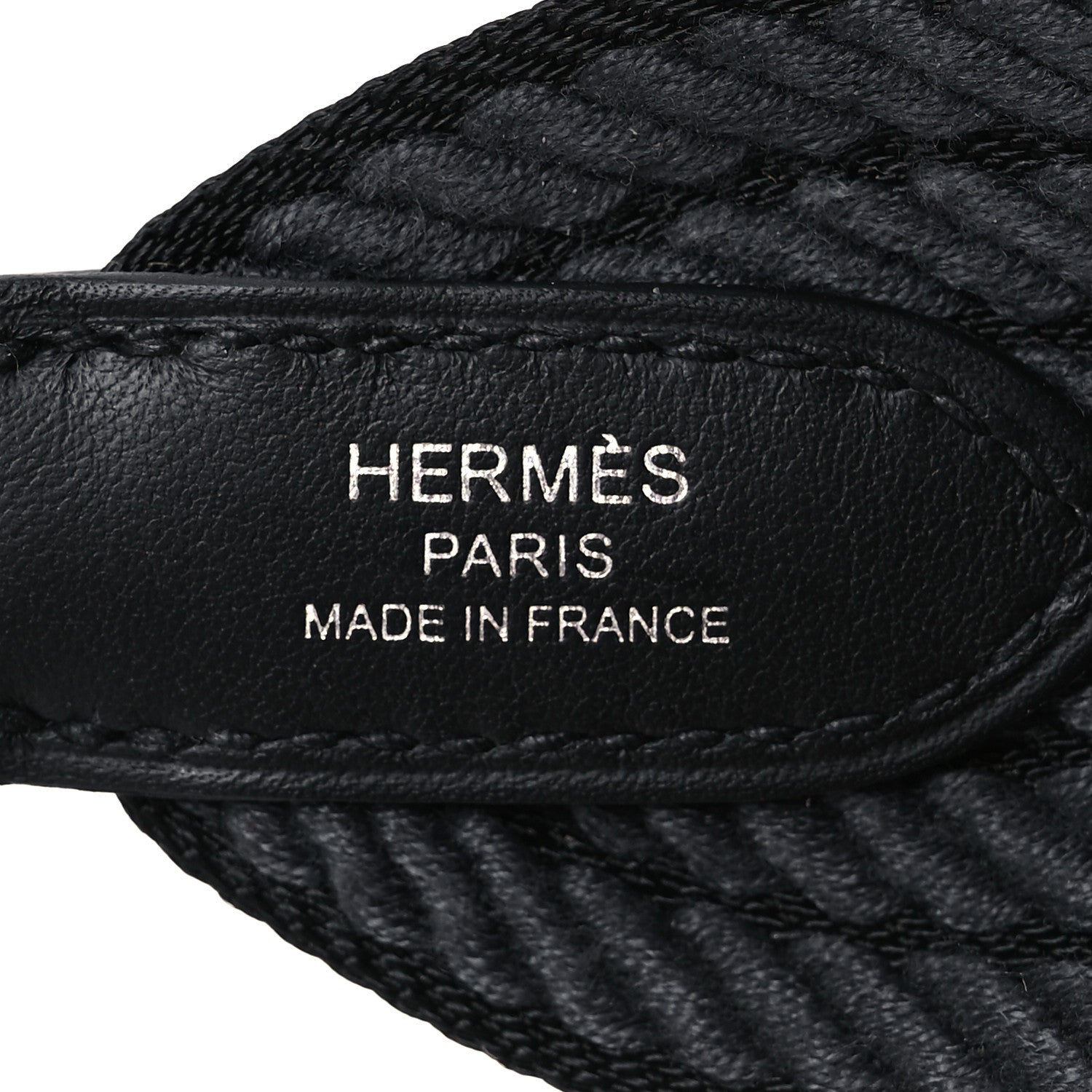 Hermes Toile Swift 50mm Sangle Cordage Shoulder Strap Black Gris Misty 3 of 6