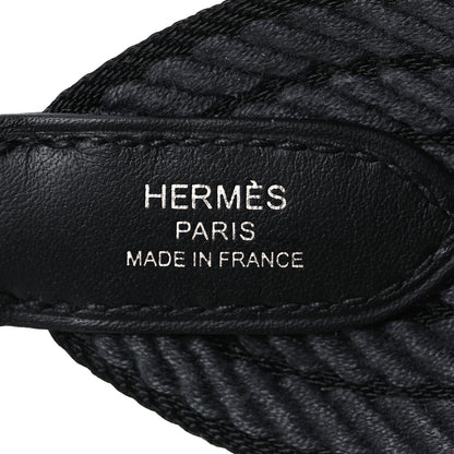 Hermes Toile Swift 50mm Sangle Cordage Shoulder Strap Black Gris Misty 3 of 6