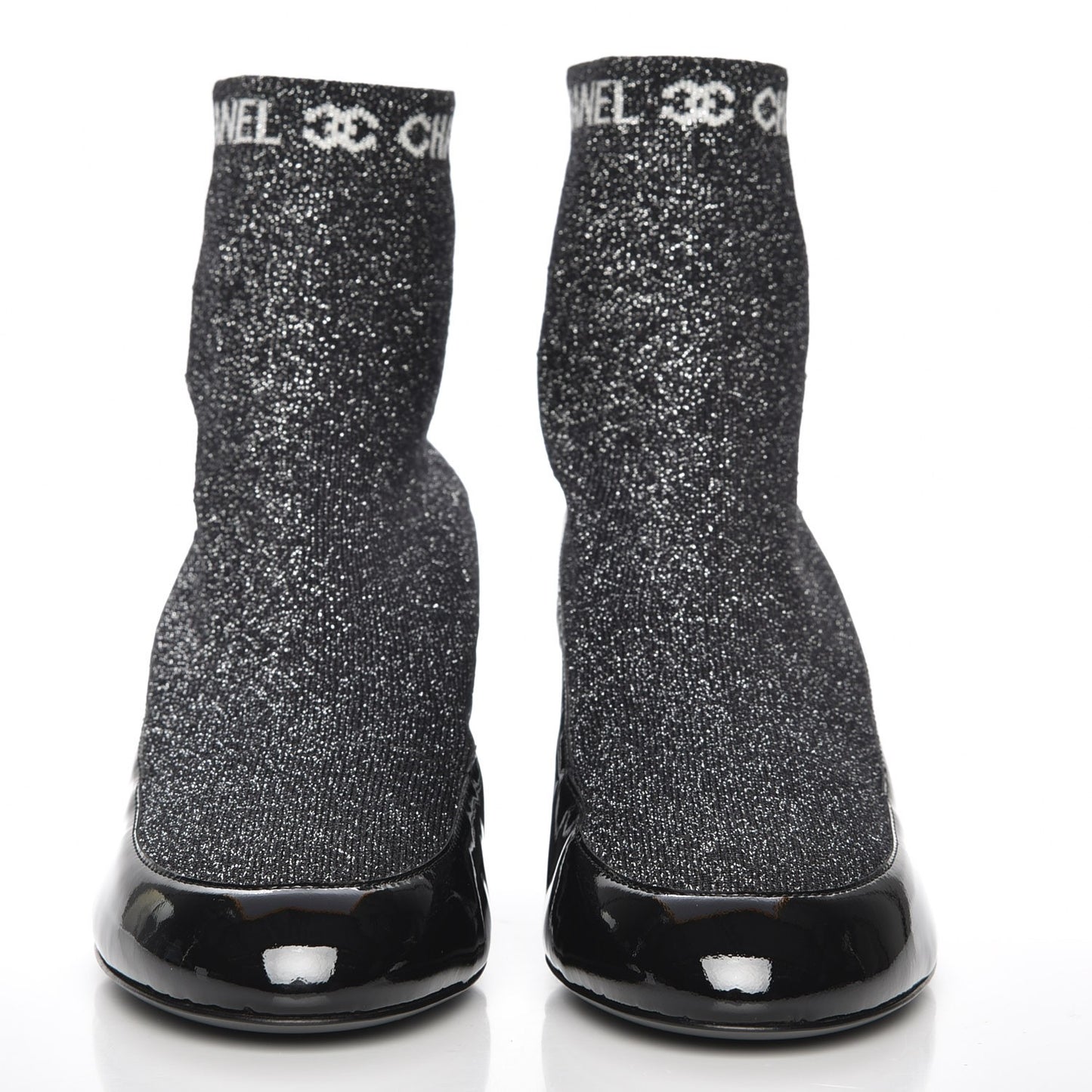 Fabric Patent Short Boots 39 Dark Grey Black