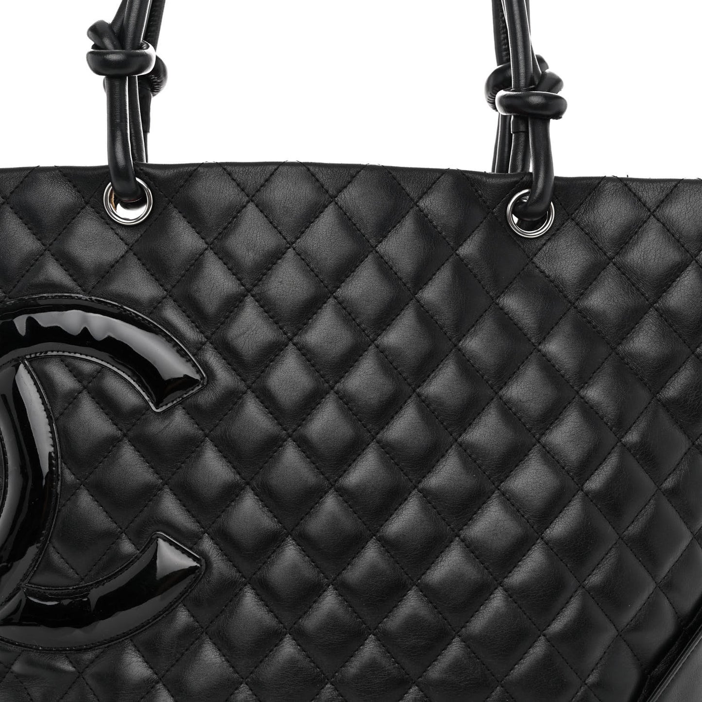 Calfskin Quilted Large Cambon Tote Black