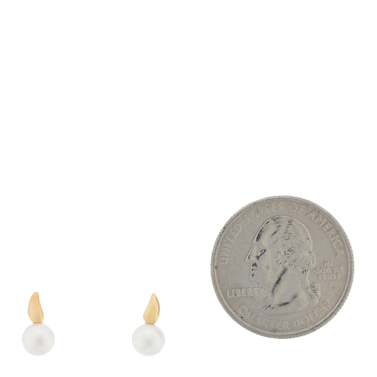 Mikimoto 18K Yellow Gold Akoya Cultured Pearl 5.5-6mm Drop Earrings 2 of 5
