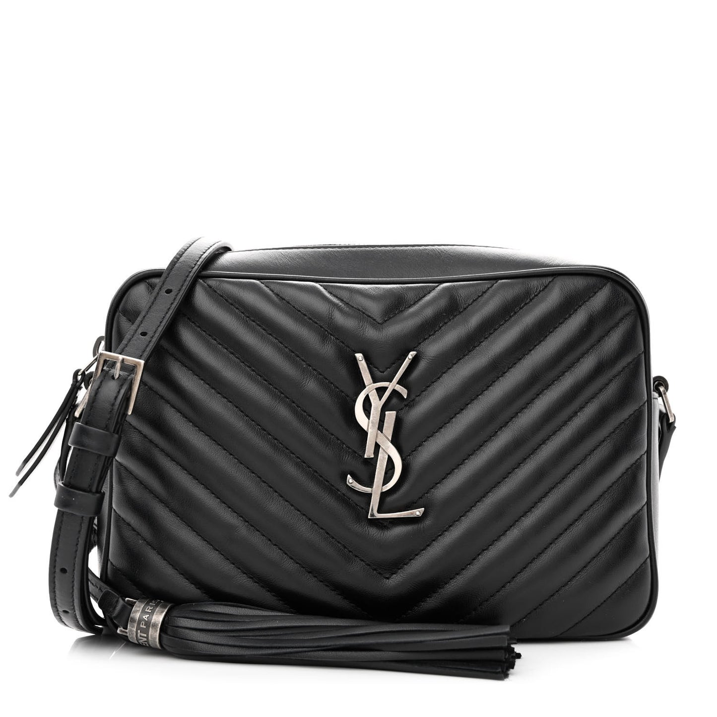 Calfskin Matelasse Monogram Lou Camera Bag Black