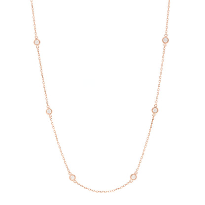 Parker & West by FASHIONPHILE 14K Rose Gold Diamond .75ctw Station Necklace 1 of 4