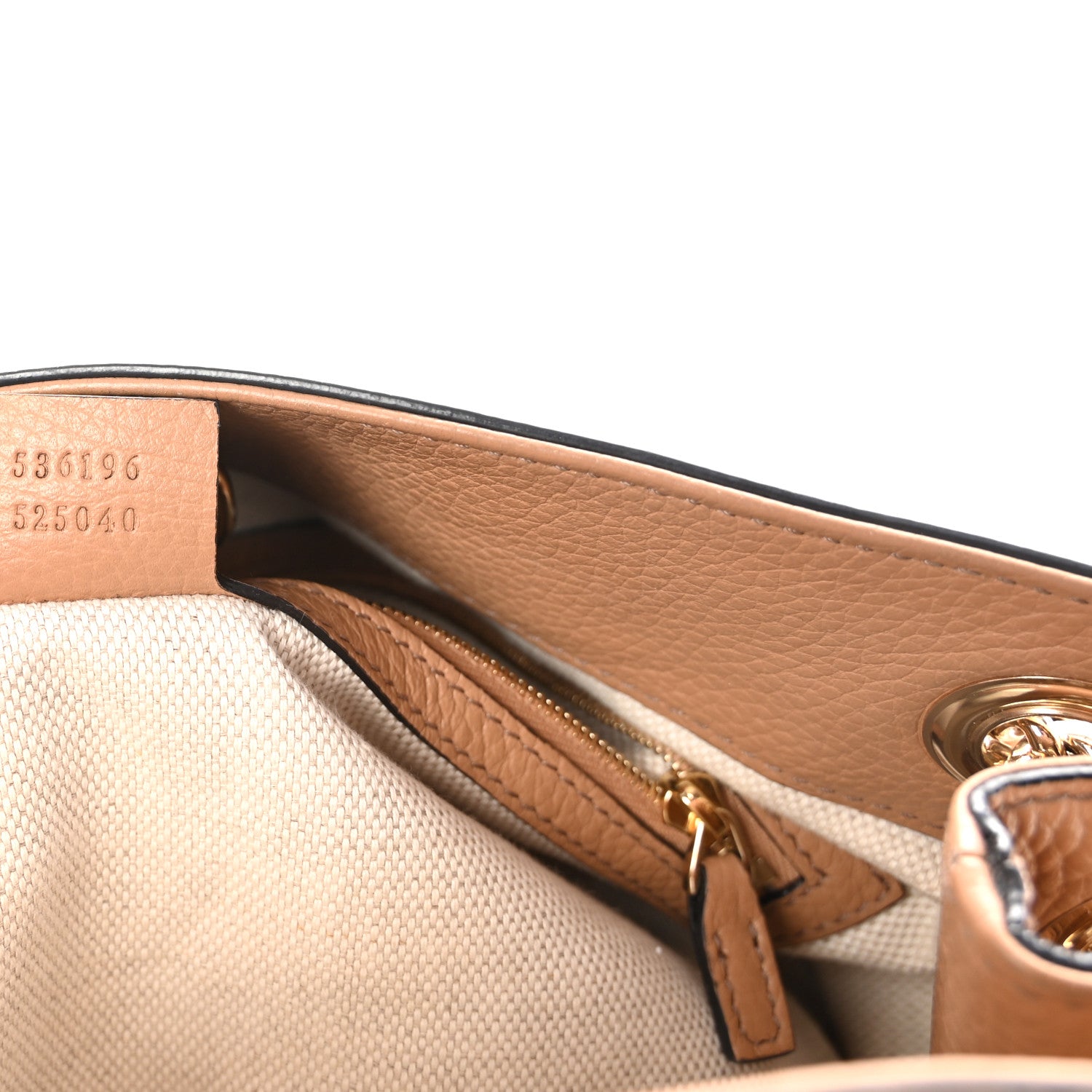 Gucci Pebbled Calfskin Medium Soho Chain Shoulder Bag Camelia 7 of 10