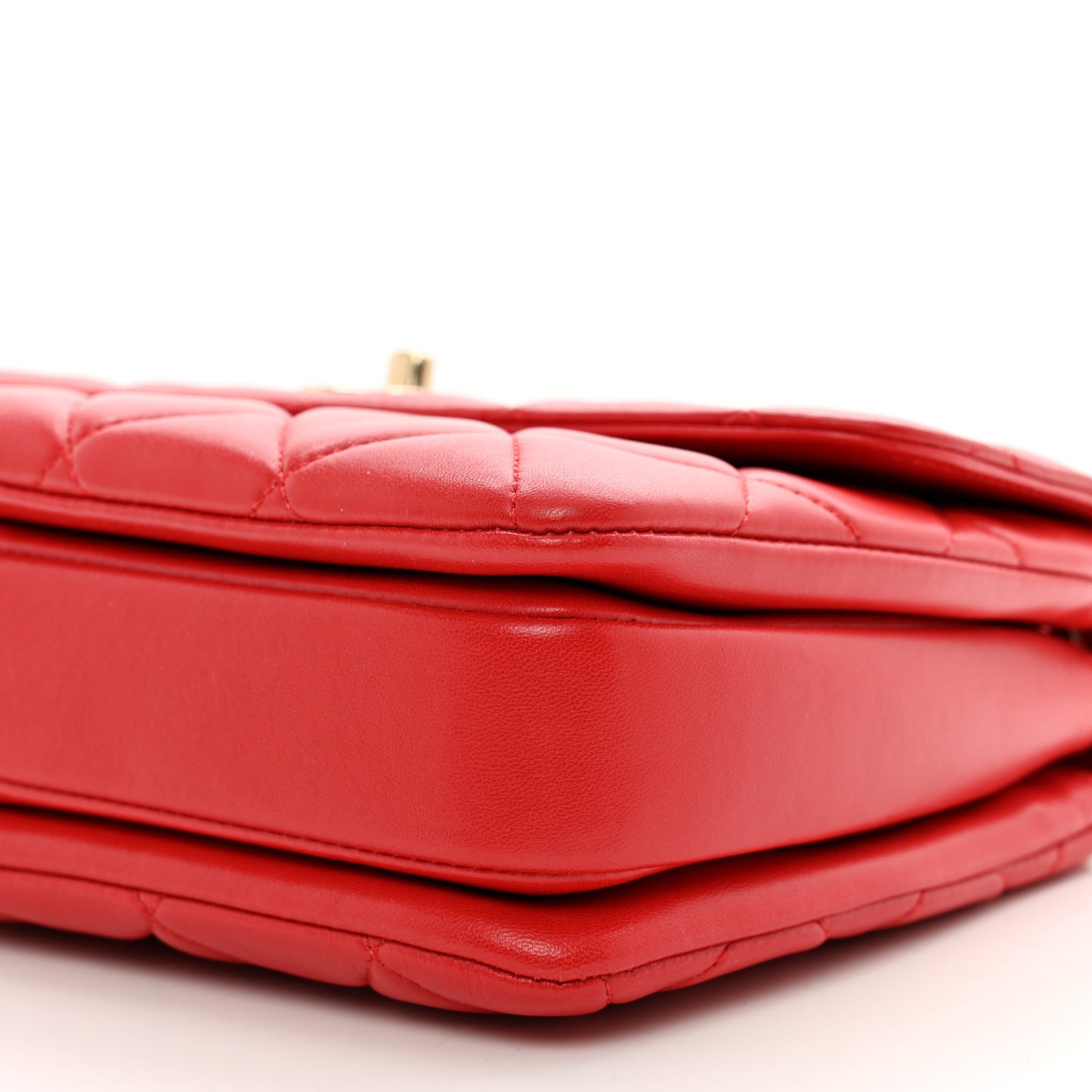 Lambskin Quilted Small Trendy CC Flap Dual Handle Bag Red