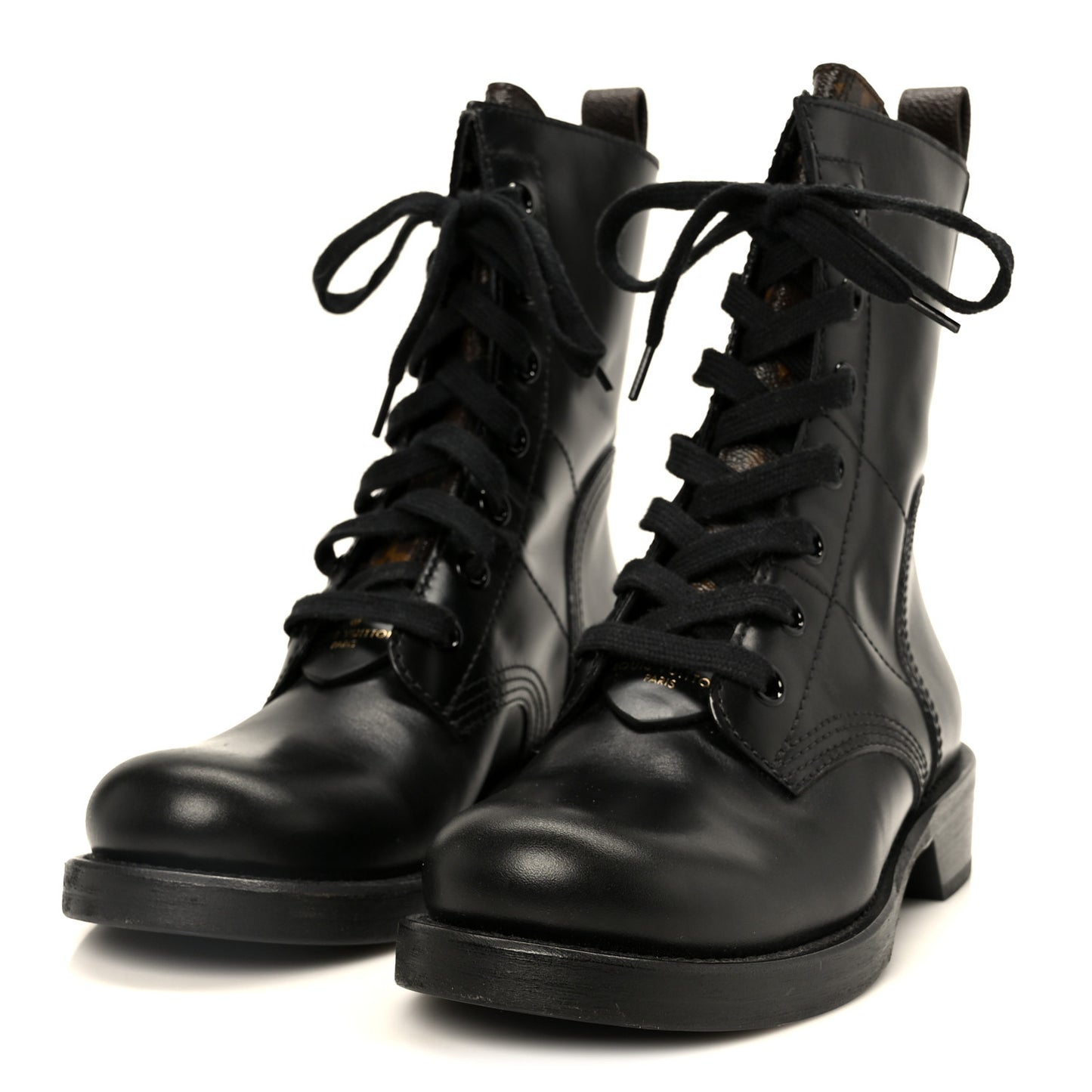 Calfskin Monogram Metropolis Flat Ranger Boots 37 Black