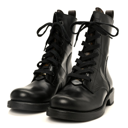 Louis Vuitton Calfskin Monogram Metropolis Flat Ranger Boots 37 Black 4 of 10