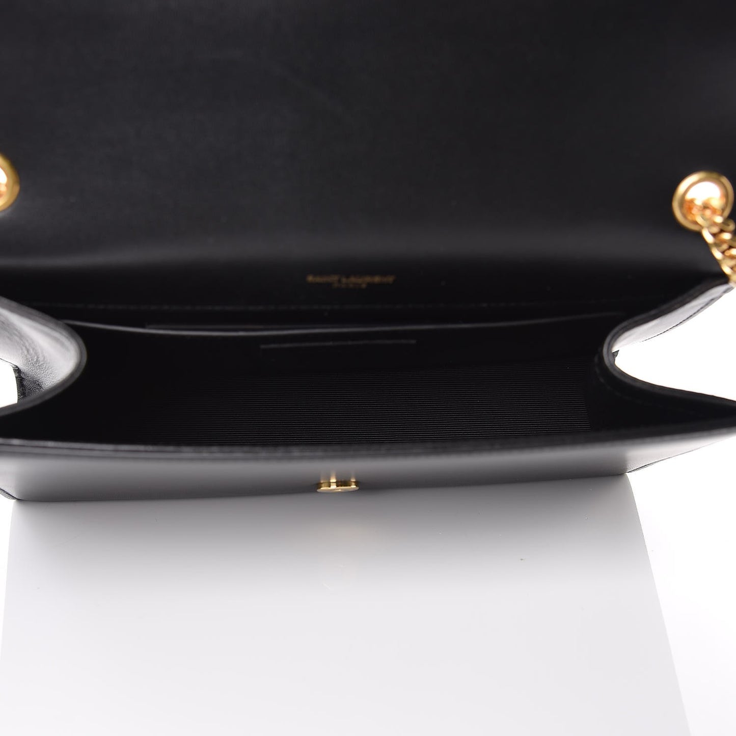 Calfskin Crystal Medium Monogram Kate Satchel Black