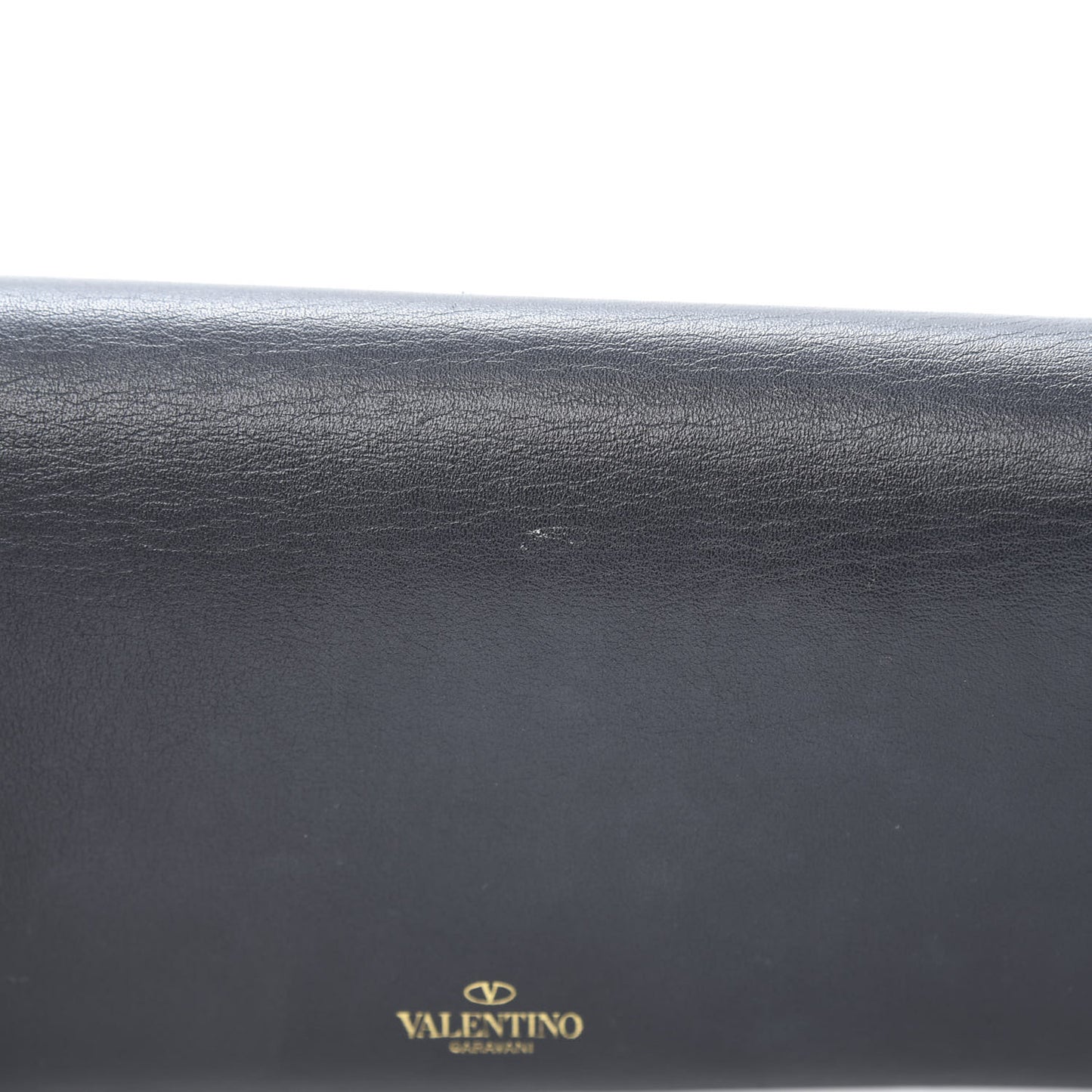 Calfskin Rockstud Wristlet Travel Wallet Black