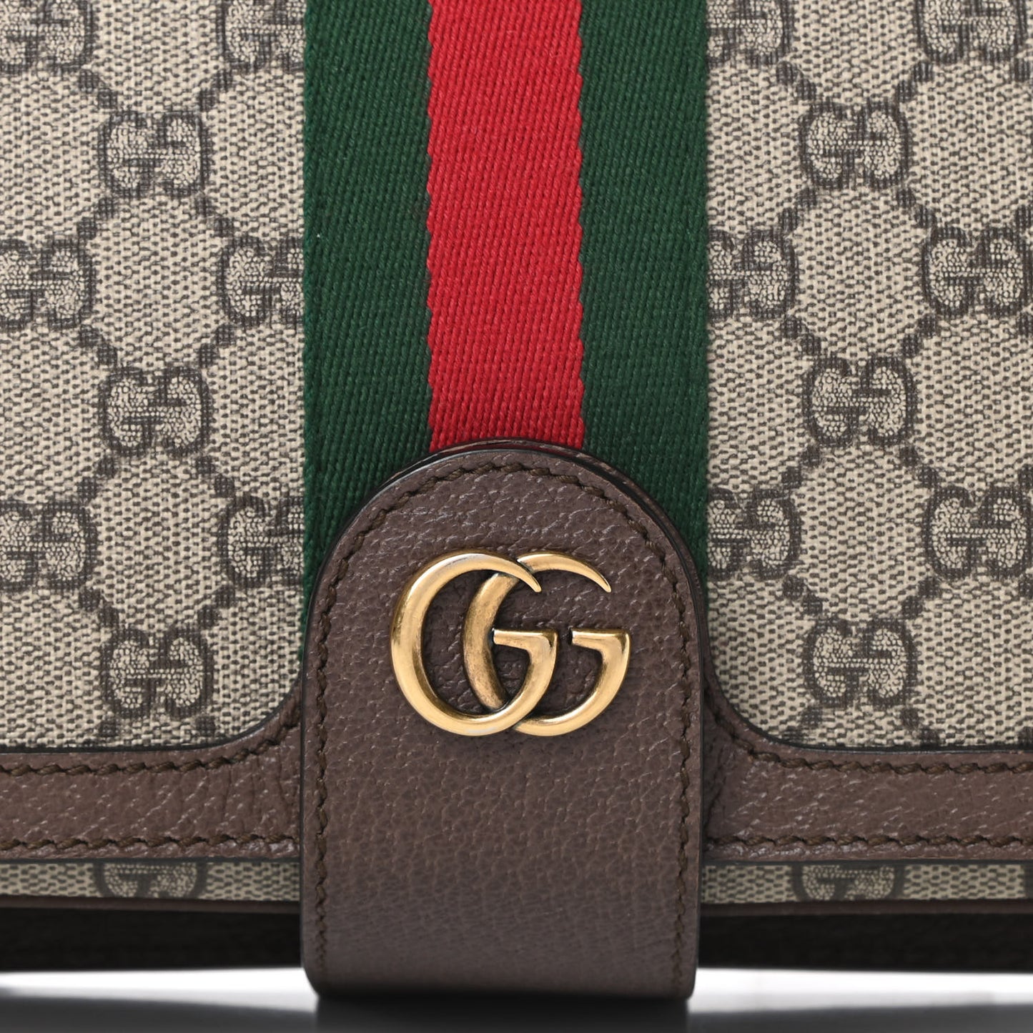 GG Supreme Monogram Web Ophidia Flap Messenger Bag Beige New Acero