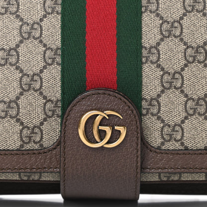 Gucci GG Supreme Monogram Web Ophidia Flap Messenger Bag Beige New Acero 13 of 18