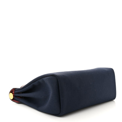 Hermes Toile Militaire Vache Hunter Herbag Zip Retourne 31 PM Rouge Sellier Bleu Marine 5 of 12