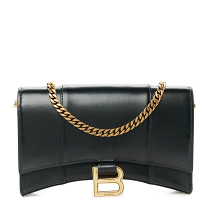 Balenciaga Shiny Box Calfskin Hourglass Chain Bag Black 1 of 11