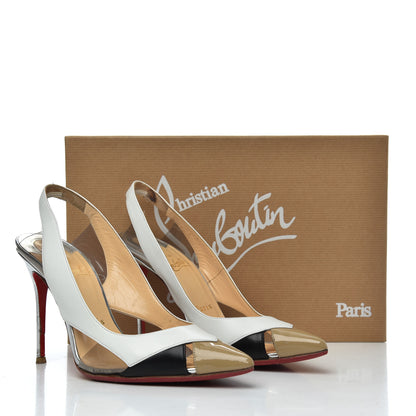 Christian Louboutin Patent Suede Calfskin Air Chance 100 Pumps 35.5 White 8 of 13