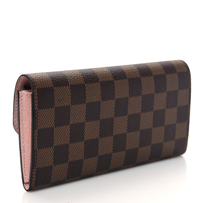 Louis Vuitton Damier Ebene Emilie Wallet Rose Ballerine 3 of 10