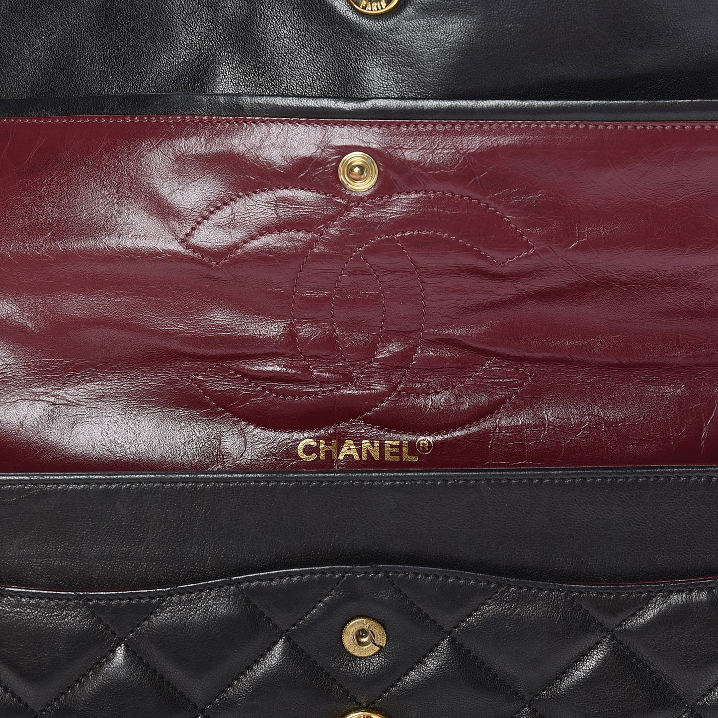 Lambskin Quilted Medium Double Flap Black