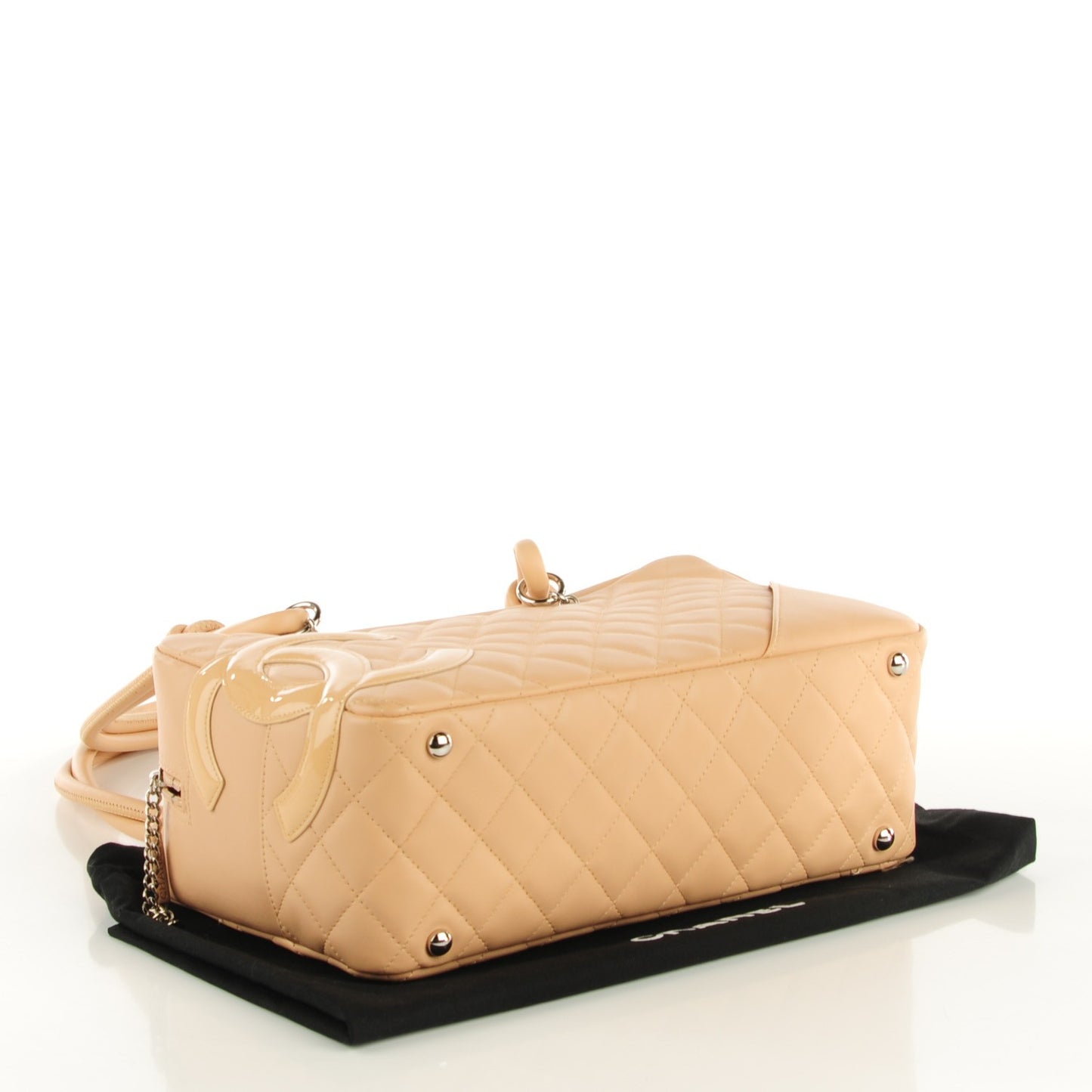 Calfskin Quilted Cambon Quilted Large Bowler Beige