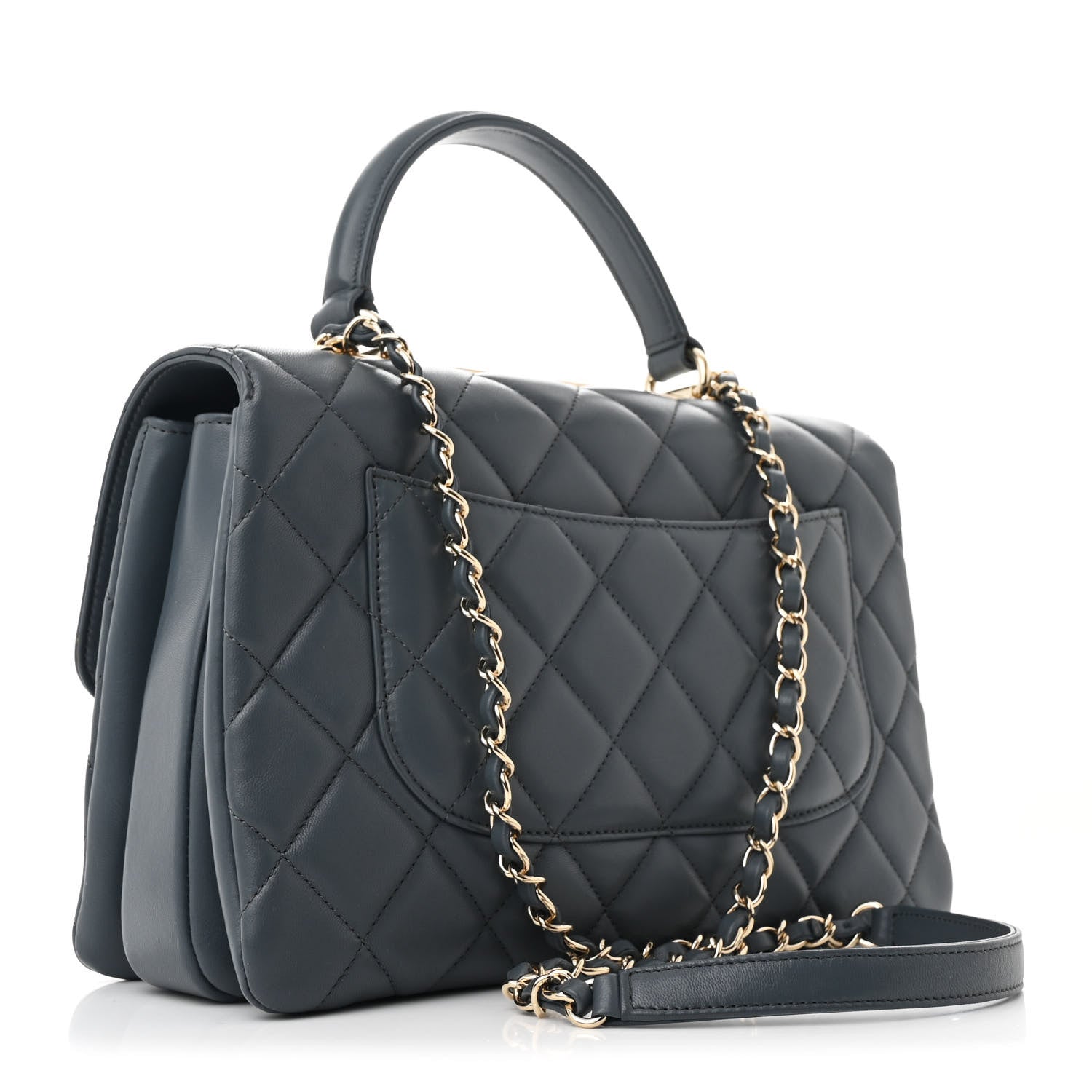 Chanel Lambskin Quilted Medium Trendy CC Flap Dual Handle Bag Dark Grey 3 of 13