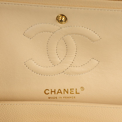 Chanel Caviar Quilted Medium Double Flap Beige Clair 7 of 8