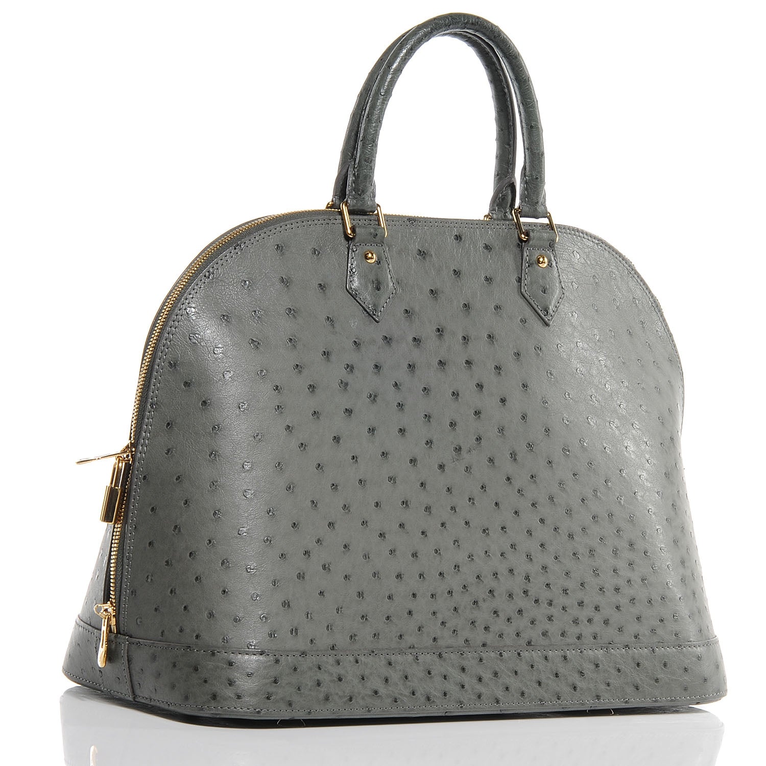 Louis Vuitton Ostrich Alma MM Gris 3 of 7