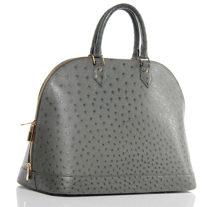 Louis Vuitton Ostrich Alma MM Gris 3 of 7