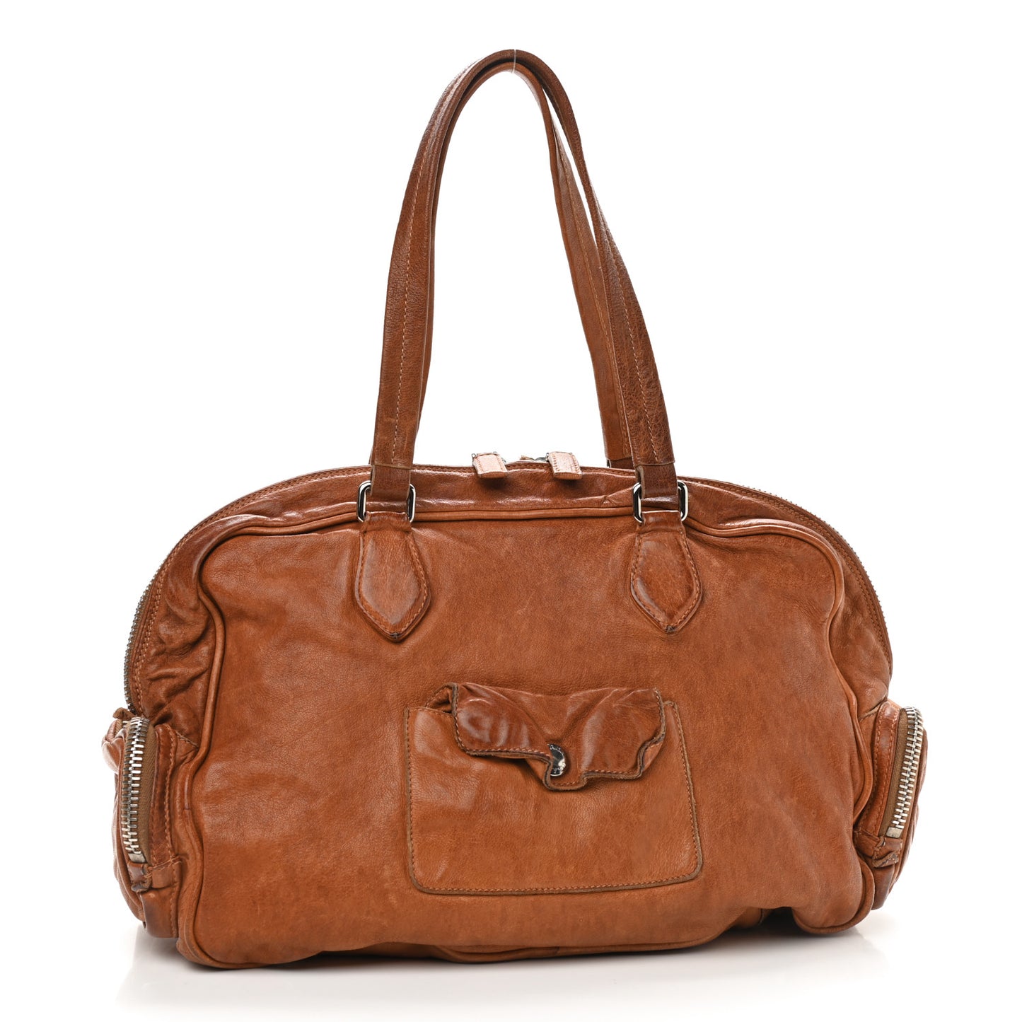 Glace Calfskin Shoulder Bag Tan