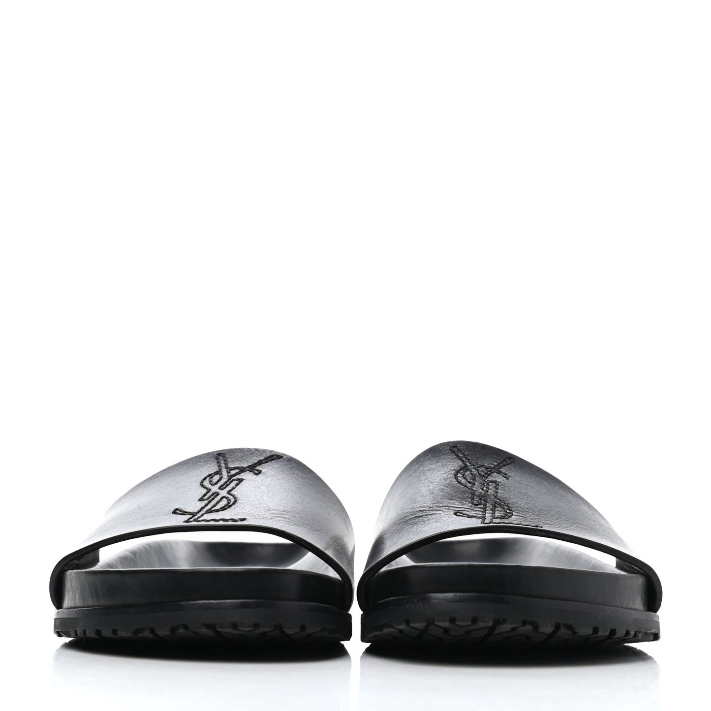Calfskin Monogram Jimmy Joan Slide Sandals 42 Black