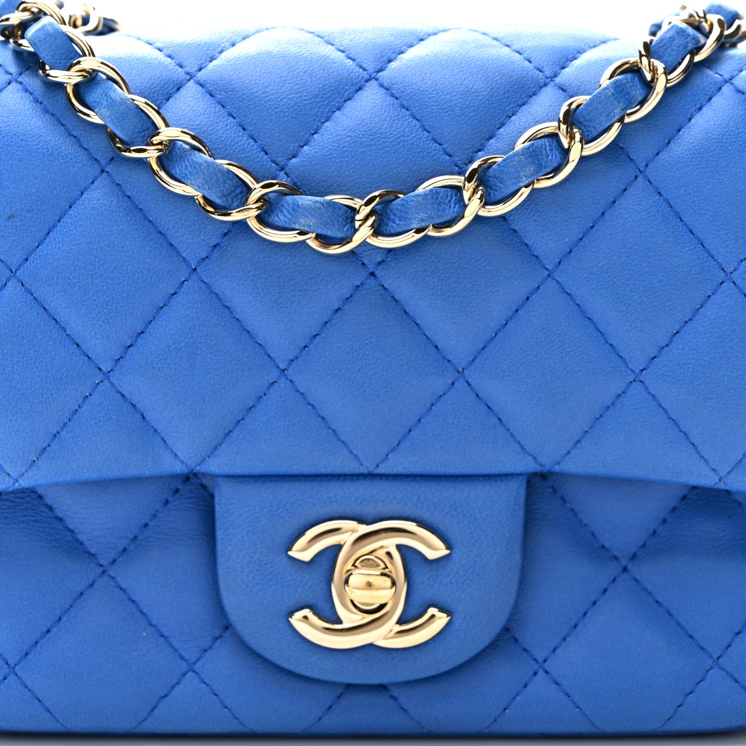 Chanel Lambskin Quilted Mini Square Flap Royal Blue 8 of 12