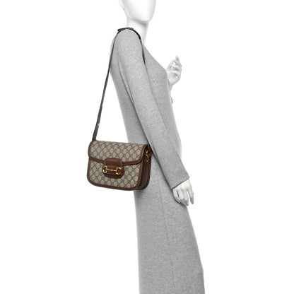 Gucci GG Supreme Monogram Horsebit 1955 Shoulder Bag Beige Brown Sugar 2 of 11