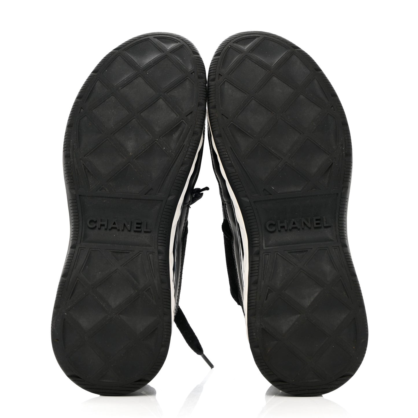Fabric Calfskin Suede CC Sneakers 37.5 Black
