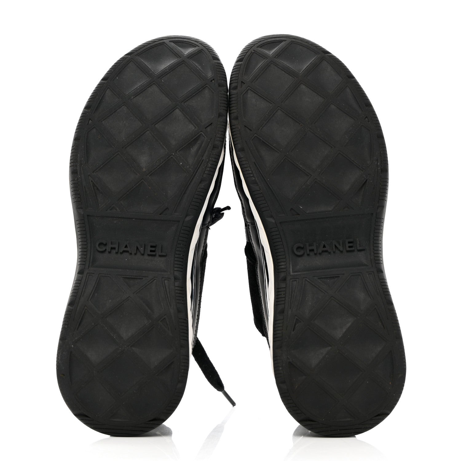 Chanel Fabric Calfskin Suede CC Sneakers 37.5 Black 5 of 16