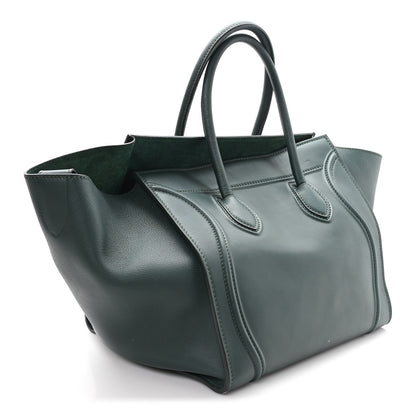 Celine Grained Calfskin Medium Phantom Luggage Emerald 3 of 9