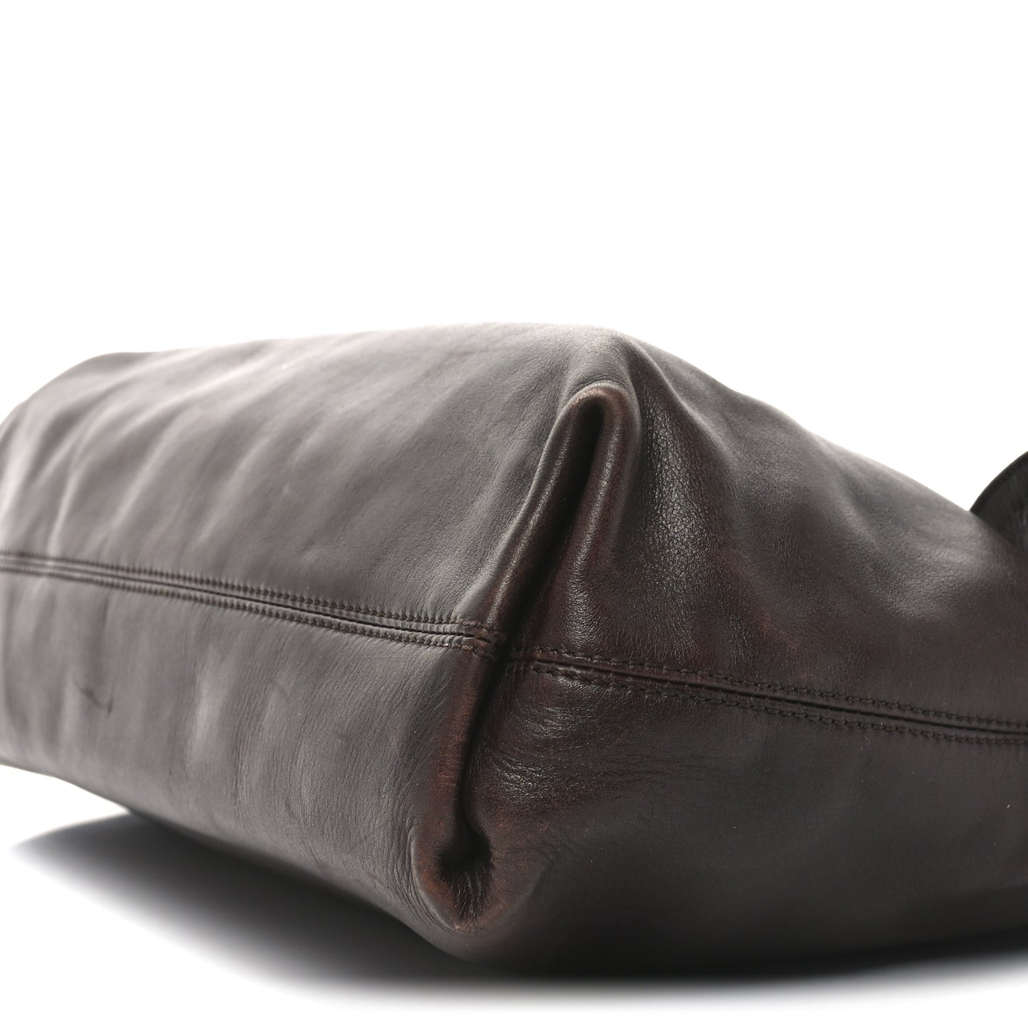 Calfskin CC Shoulder Bag Dark Brown