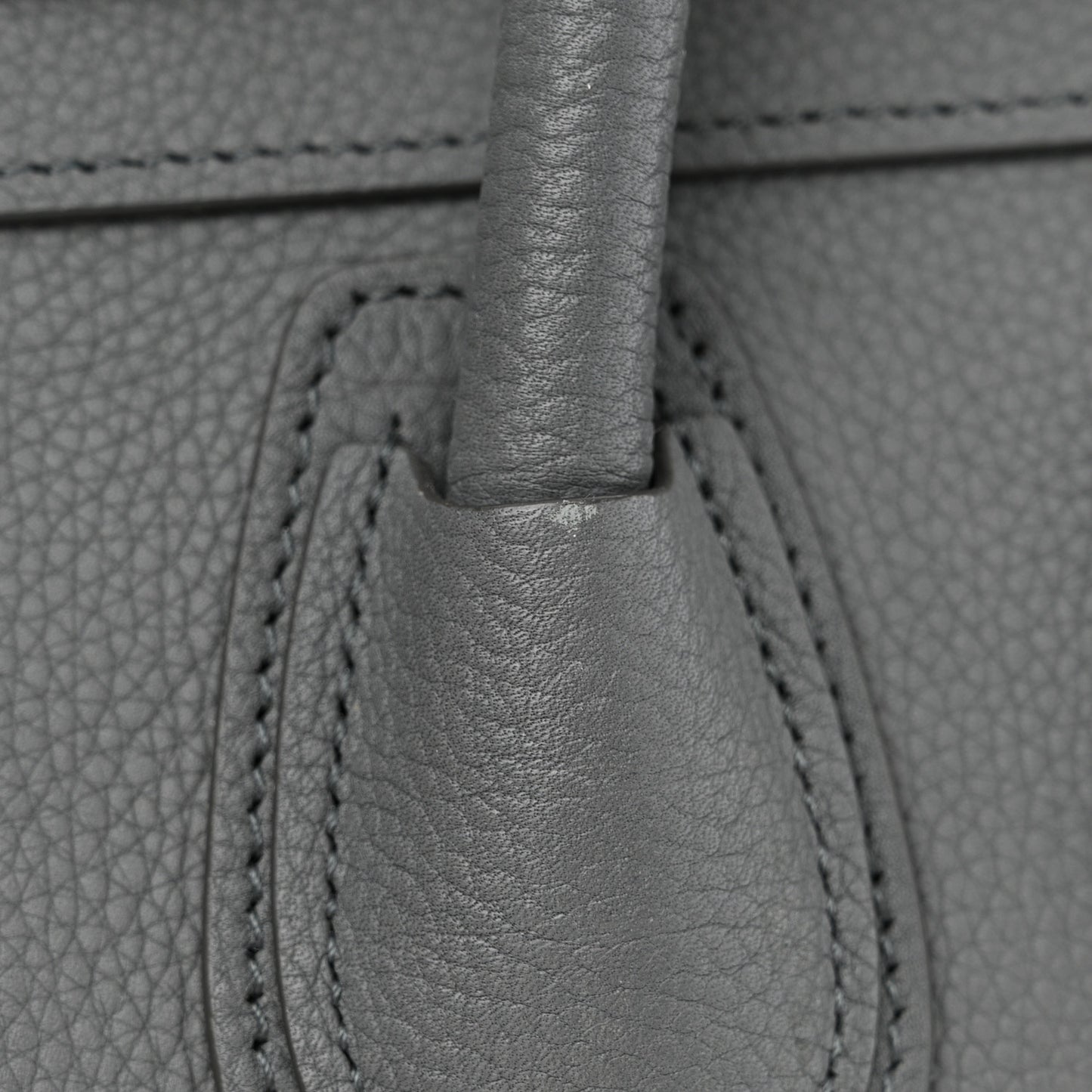 Baby Drummed Calfskin Micro Luggage Kohl