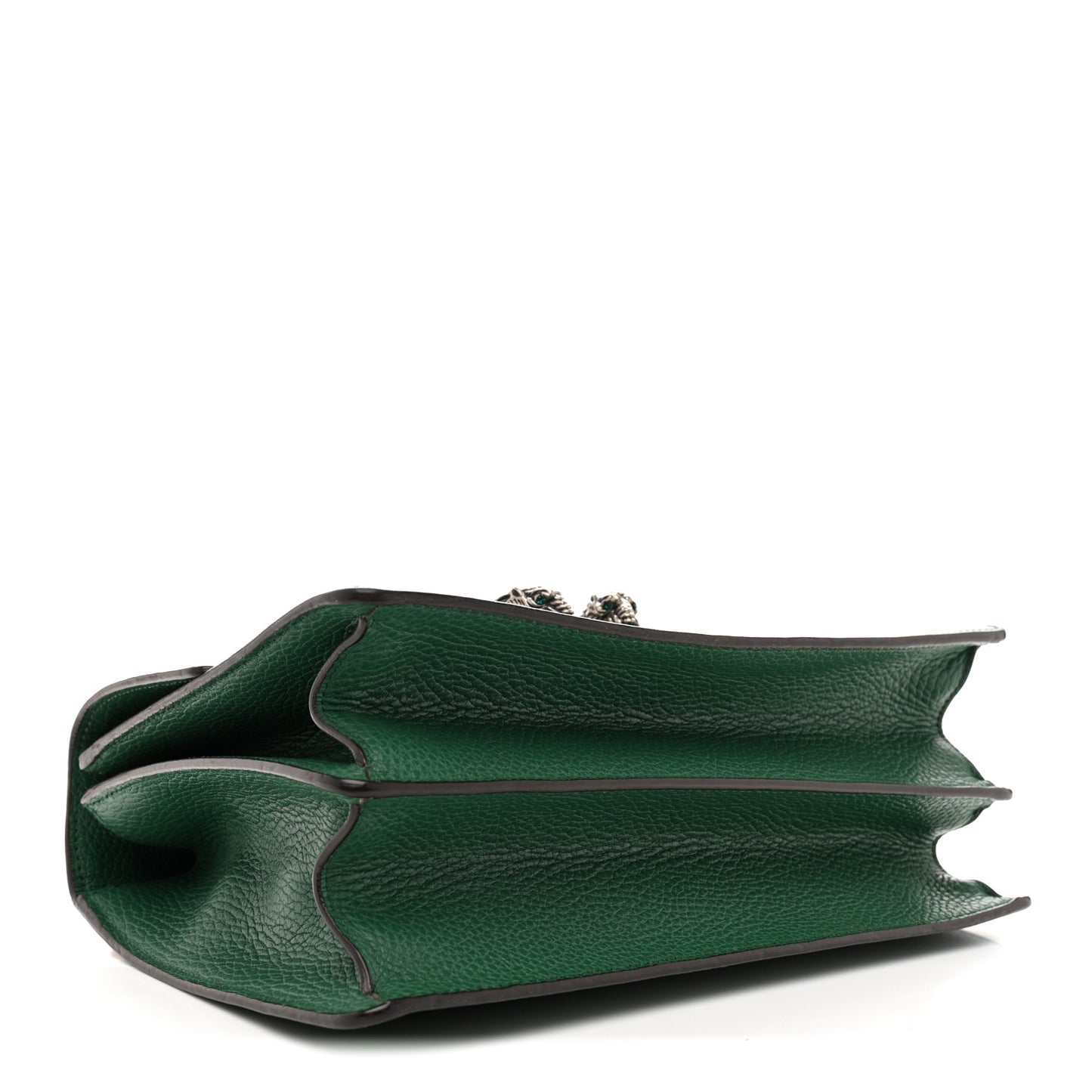 Dollar Calfskin Crystal Web Medium Dionysus Bamboo Top Handle Bag Emerald