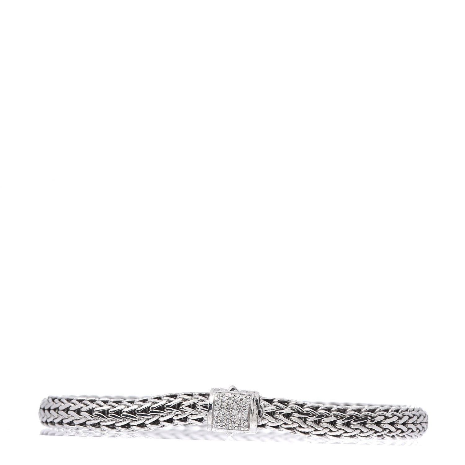 John Hardy Sterling Silver Diamond 6.5mm Classic Chain Bracelet 1 of 4
