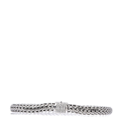 John Hardy Sterling Silver Diamond 6.5mm Classic Chain Bracelet 1 of 4