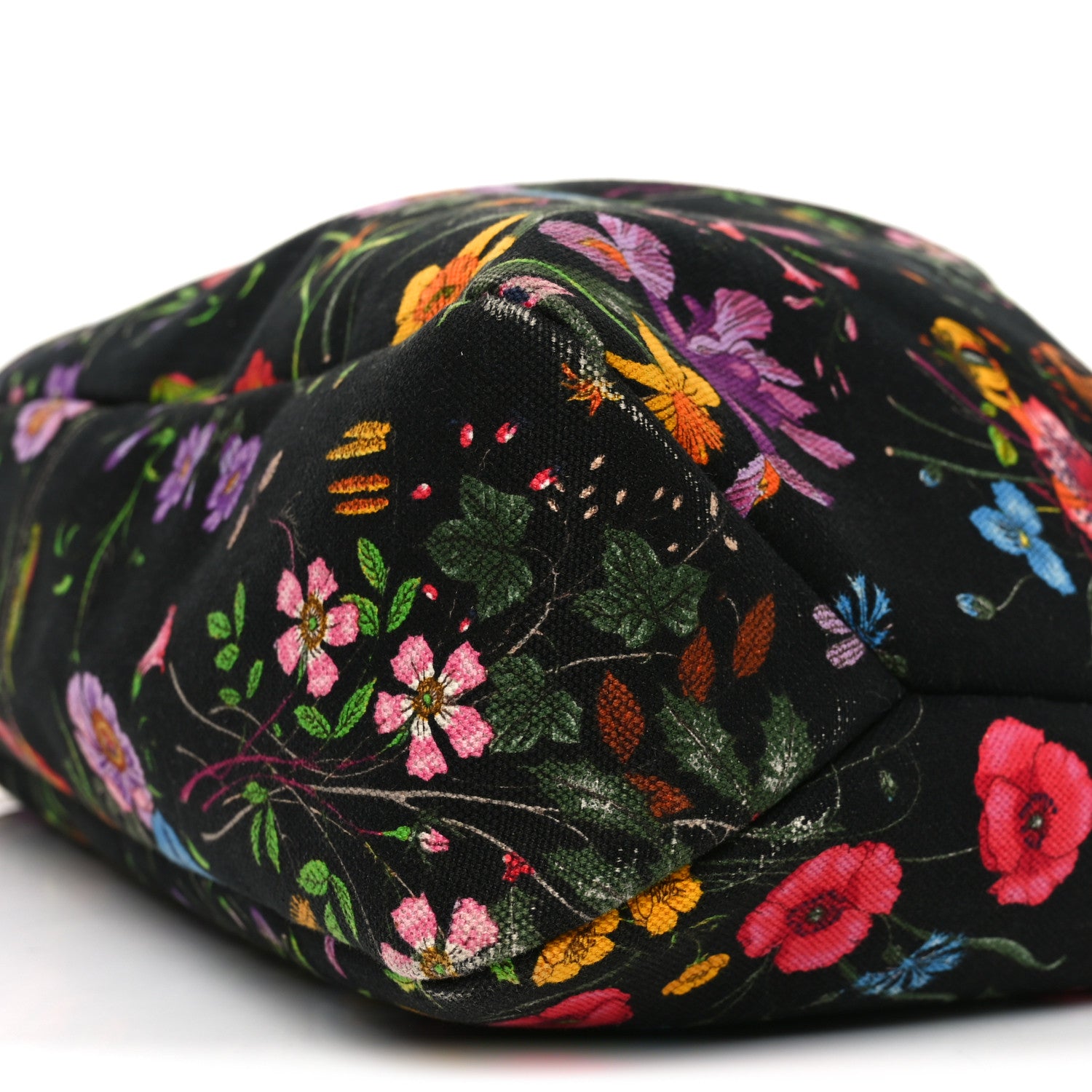 Gucci Canvas Flora Floral Large Horsebit Chain Hobo Black 10 of 10