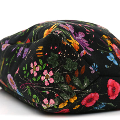 Gucci Canvas Flora Floral Large Horsebit Chain Hobo Black 10 of 10