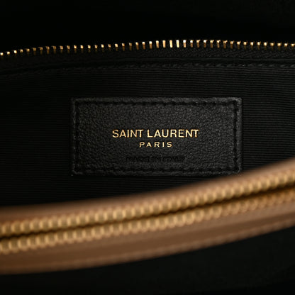 Saint Laurent Calfskin Y Quilted Monogram Medium Loulou Chain Satchel Dark Beige 7 of 12