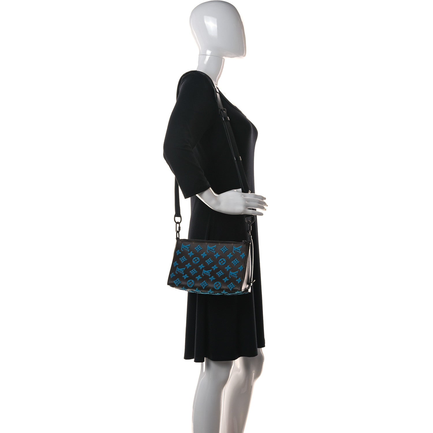 Louis Vuitton Monogram Tuffetage Triangle Messenger Turquoise 2 of 13