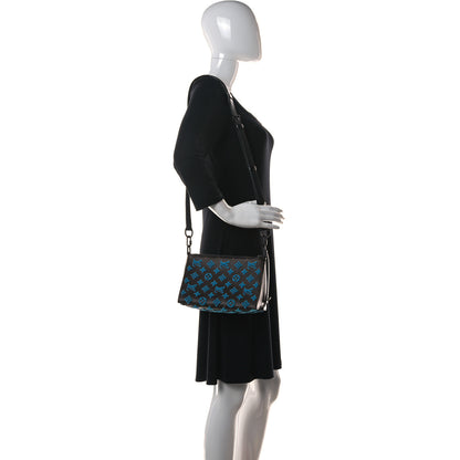Louis Vuitton Monogram Tuffetage Triangle Messenger Turquoise 2 of 13