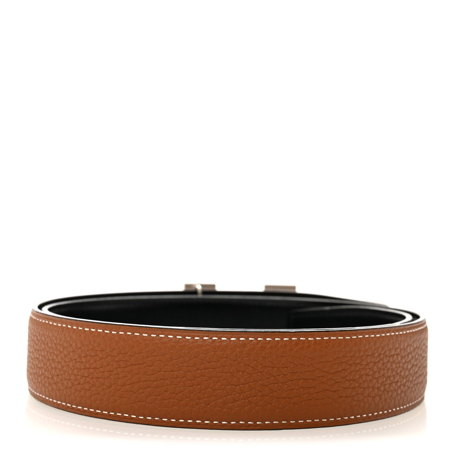 Hermes Box Togo 32mm H Belt 85 34 Black Gold 2 of 6
