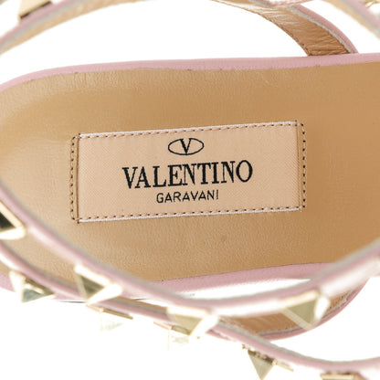 Valentino Garavani Patent Rockstud Ankle Wrap Flat Thong Sandals 36.5 Cipria 7 of 8