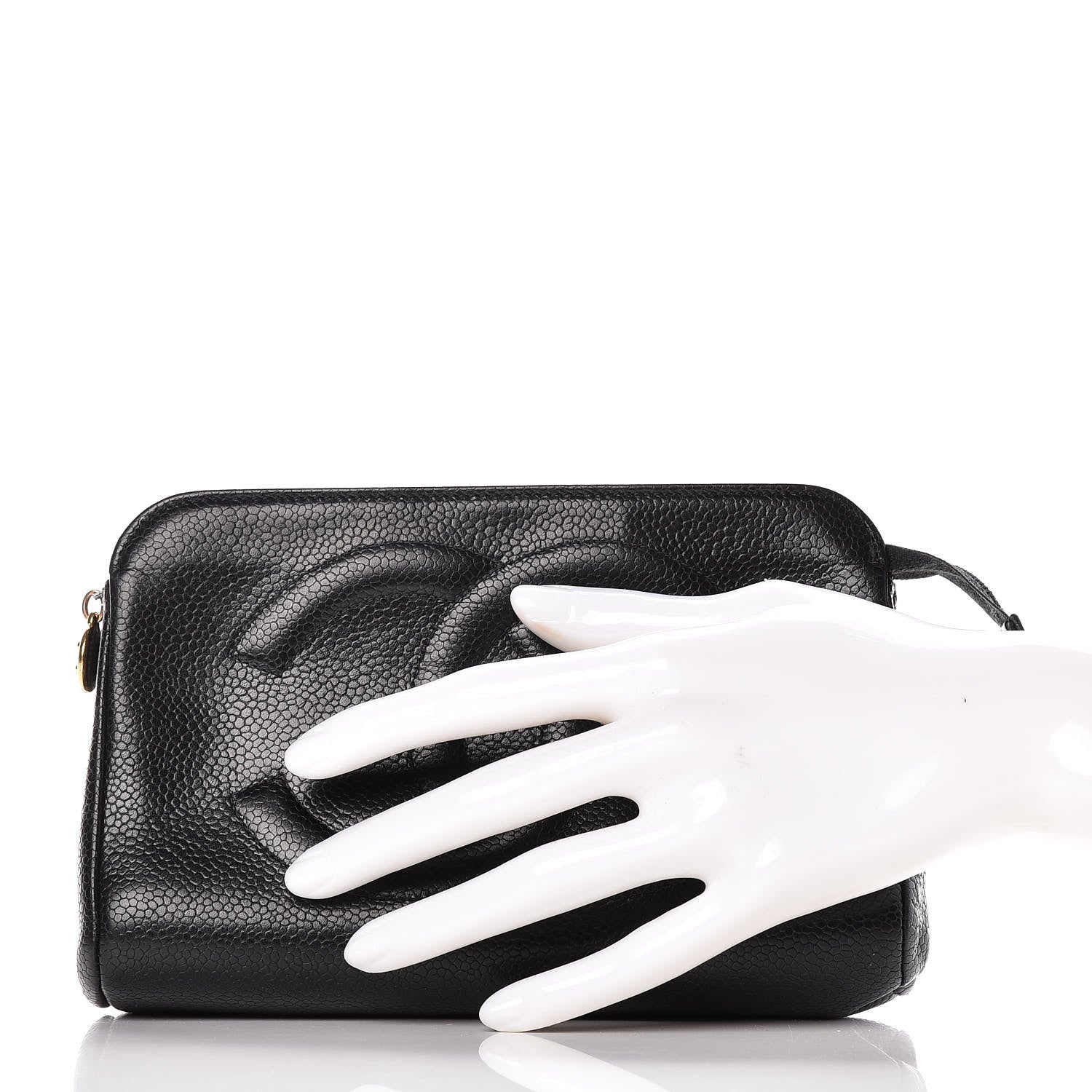 Chanel Caviar Timeless CC Cosmetic Pouch Black 2 of 9